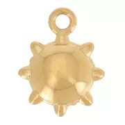 Dije Sol 8 mm - Acero inoxidable 304L Dorado x1