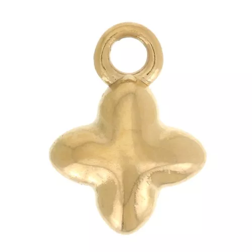 Dije de trébol 6 mm - Acero inoxidable 304L Dorado x1
