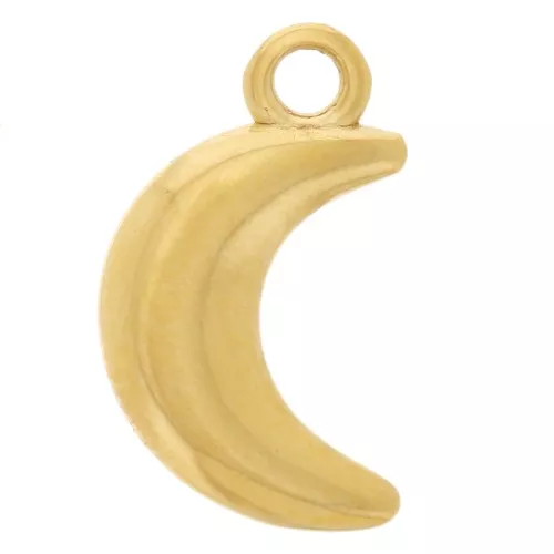 Dije de luna 10,5x6 mm - Acero inoxidable 304L Dorado x1