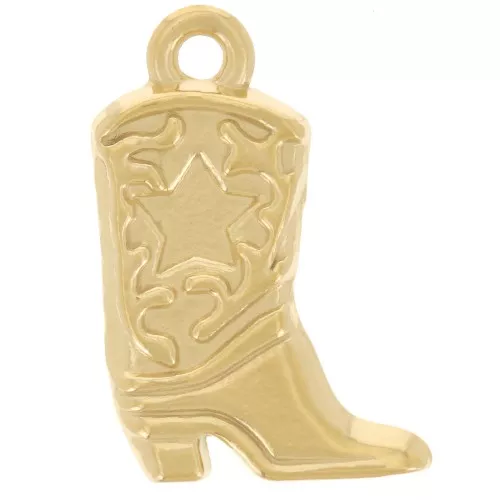 Colgante Santiag - bota vaquera 21x13 mm - Acero inoxidable 304L Dorado x1