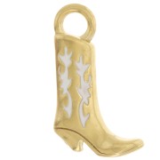 Bota vaquera santiag colgante 21x12 mm resina epoxi Acero inoxidable 304L Dorado x1|raw }}