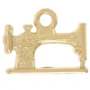 15x19 mm Dije Retro Máquina de Coser - Acero inoxidable 304L Dorado x1