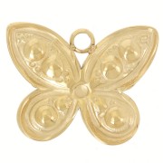 Dije de mariposa 12x14,5 mm con perlas imitación nácar - Acero inoxidable 304L Dorado x1