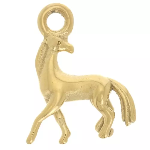 Dije Caballo 13x10 mm - Acero inoxidable 304L Dorado x1