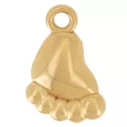 Dije pie de bebé 10x6 mm - Acero inoxidable 304L Dorado x1
