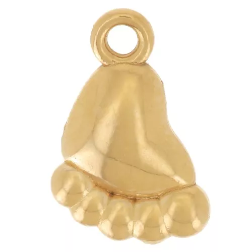 Dije pie de bebé 10x6 mm - Acero inoxidable 304L Dorado x1