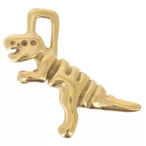 Dije Dinosaurio T-rex 14x16 mm - Acero inoxidable 304L Dorado x1