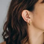 Piercing redondo de óxido de circonio de 4 mm - Acero inoxidable Dorado 316 x1