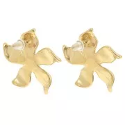 Flor Ganchos pendientes 29x31 mm - Acero inoxidable 304L Dorado x2