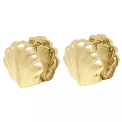 Pendientes de concha 15x16 mm - Acero inoxidable 304L Dorado x2