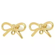 Ganchos pendientes 11x20 mm - Acero inoxidable 304L Dorado x2
