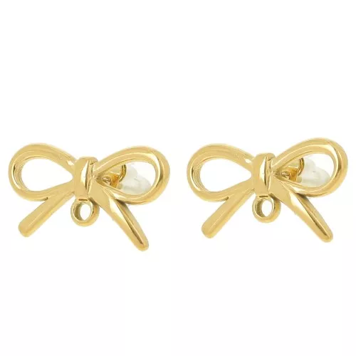 Ganchos pendientes 11x20 mm - Acero inoxidable 304L Dorado x2