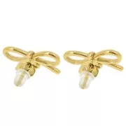 Ganchos pendientes 11x20 mm - Acero inoxidable 304L Dorado x2