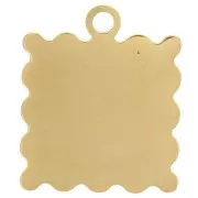 Dije mini marco 19,5x16 mm motivo cereza - resina epoxi - Acero inoxidable 304L Dorado