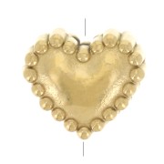 Cuenta corazón 5,5x6,5 mm con bolitas - Acero inoxidable 304L Dorado x1|raw }}