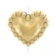 Cuenta corazón 5,5x6,5 mm con bolitas - Acero inoxidable 304L Dorado x1