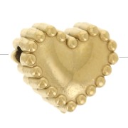 Cuenta corazón 7x8 mm con bolitas - Acero inoxidable 304L Dorado x1