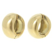 Pendientes de aro - Para orejas no perforadas 16 mm - Acero inoxidable 304L Dorado x2|raw }}