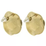 Pendientes flor 22mm con perla imitación nácar - Acero inoxidable 304L Dorado x2