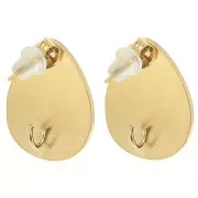 Ganchos pendientes curvados 20x16,5 mm Acero inoxidable 304L Dorado x2