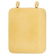 Colgante rectángulo martillado 19x14 mm con nácar y CZ - Acero inoxidable 304L Dorado x1