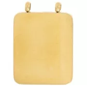 Colgante rectángulo martillado 19x14 mm con nácar y CZ - Acero inoxidable 304L Dorado x1