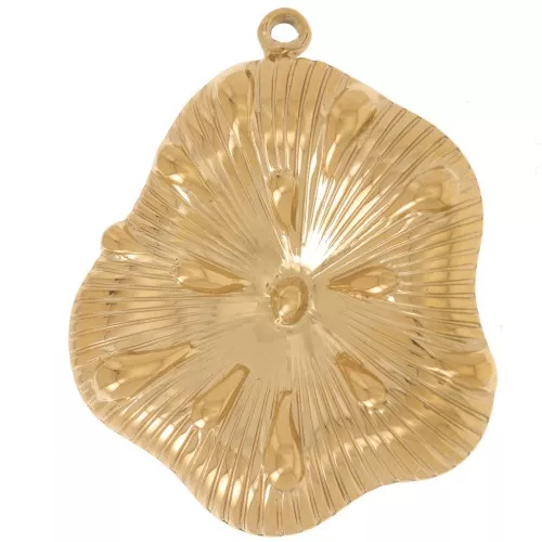 Colgante flor 34x28,5 mm - Acero inoxidable 304L Dorado x1