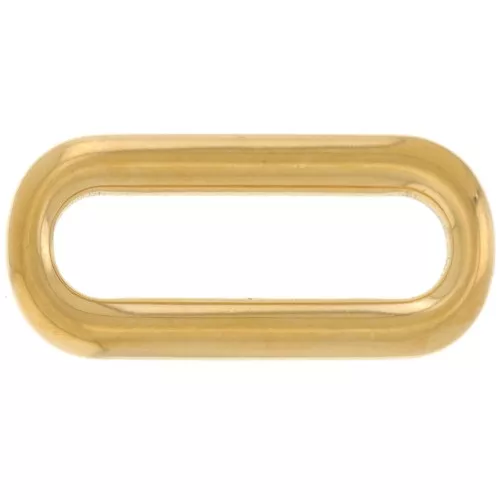 Entrepieza rectangular redondeada 22x10 mm - Acero inoxidable 304L Dorado x1