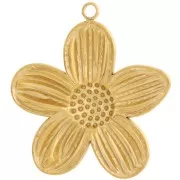 Colgante flor 28x26 mm - Acero inoxidable 304L Dorado x1