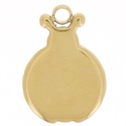 Dije Mariquita 14x10 mm Óxidos de circonio - Acero inoxidable 304L Dorado - Naranja x1