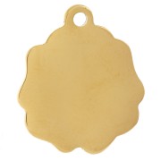 Colgante Flor de Rosa 21x18 mm - Acero inoxidable 304L Dorado x1