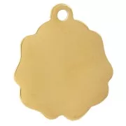 Colgante Flor de Rosa 21x18 mm - Acero inoxidable 304L Dorado x1