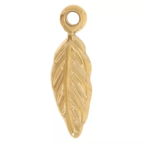 Dije hoja 16x5 mm - Acero inoxidable 304L Dorado x1