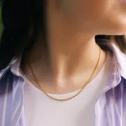 Gargantilla de malla veneciana de 2mm - Acero inoxidable 304L Dorado x44cm