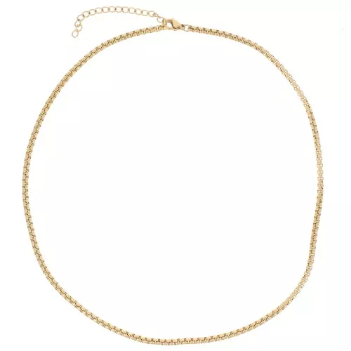 Gargantilla de malla veneciana de 3mm - Acero inoxidable 304L Dorado x44cm