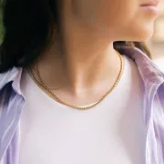 Gargantilla de malla veneciana de 3mm - Acero inoxidable 304L Dorado x44cm