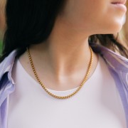 Gargantilla de malla veneciana de 4mm - Acero inoxidable 304L Dorado x44cm