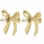 Pendientes doble nudo 20x21 mm - Acero inoxidable 304L Dorado x2