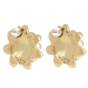 Pendientes Ganchos pendientes Flor 20 mm - Acero inoxidable 304L Dorado x2