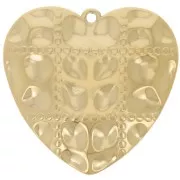 Colgantes corazón efecto acolchado 26x27 mm - Acero inoxidable 304L Dorado x2