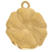 Colgante flor 20 mm con perla imitación nácar - Acero inoxidable 304L Dorado - Rojo x1