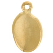 Dije ovalado 17x10 mm - motivo concha - Acero inoxidable 304L Dorado x1