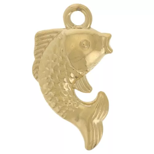 Dije Pez Carpa Koi 17x9 mm - Acero inoxidable 304L Dorado x1