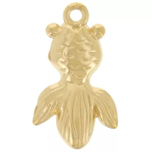 Colgante carpa koï 25x15 mm - Acero inoxidable 304L Dorado x1