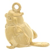 Dije Periquito 16x15 mm - Acero inoxidable 304L Dorado x1