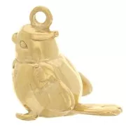 Dije Periquito 16x15 mm - Acero inoxidable 304L Dorado x1