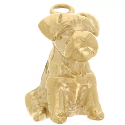Dije de perro Boxer 17x11 mm - Acero inoxidable 304L Dorado x1
