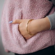 64.5mm Twisted Pulsera brazalete - Acero inoxidable 304L Dorado x1