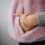 Pulsera brazalete de 65 mm de acero inoxidable 304L Dorado x1