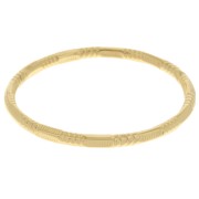 Pulsera brazalete vintage efecto rayas y perlas - 65 mm - Acero inoxidable 304L Dorado x1|raw }}